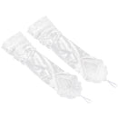Folds Lace Embroidered bridal satin wedding dress protection sleeve white