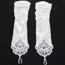 Folds Lace Embroidered bridal satin wedding dress protection sleeve white