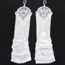 Folds Lace Embroidered bridal satin wedding dress protection sleeve white