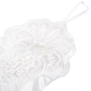 Folds Lace Embroidered bridal satin wedding dress protection sleeve white