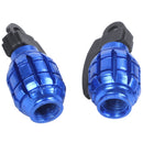 2PCS Grenade Alloy Valve Caps Dust Covers Bike Bicycle MTB BMX Car (Blue) G4N3
