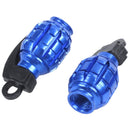 2PCS Grenade Alloy Valve Caps Dust Covers Bike Bicycle MTB BMX Car (Blue) G4N3