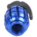 2PCS Grenade Alloy Valve Caps Dust Covers Bike Bicycle MTB BMX Car (Blue) G4N3