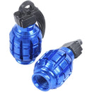2PCS Grenade Alloy Valve Caps Dust Covers Bike Bicycle MTB BMX Car (Blue) G4N3