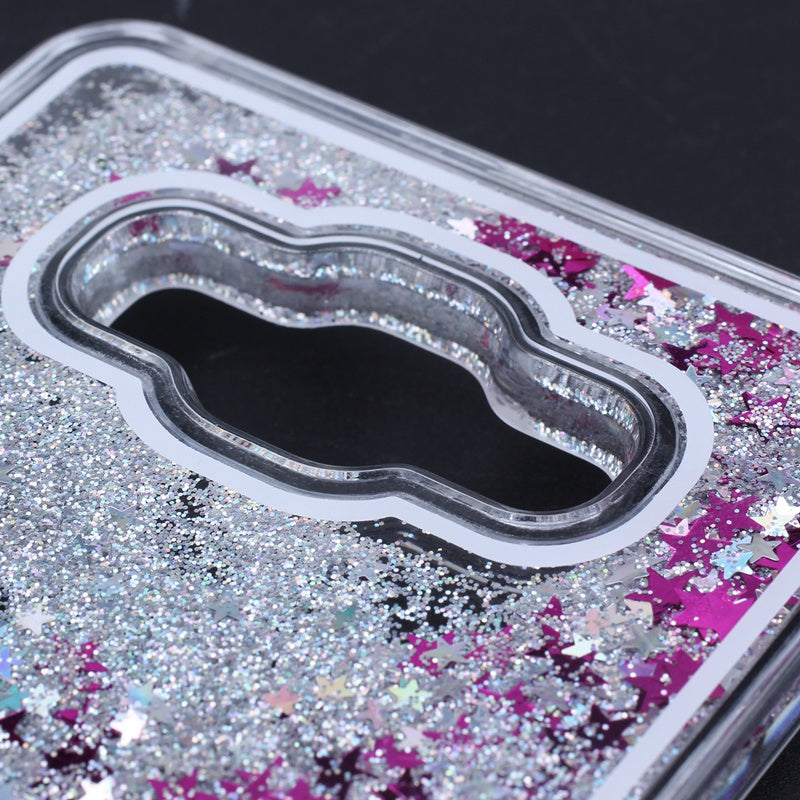 Transparent Liquid star Paillette Shiny Plastic Back Case Protector Hard Ca S7T7