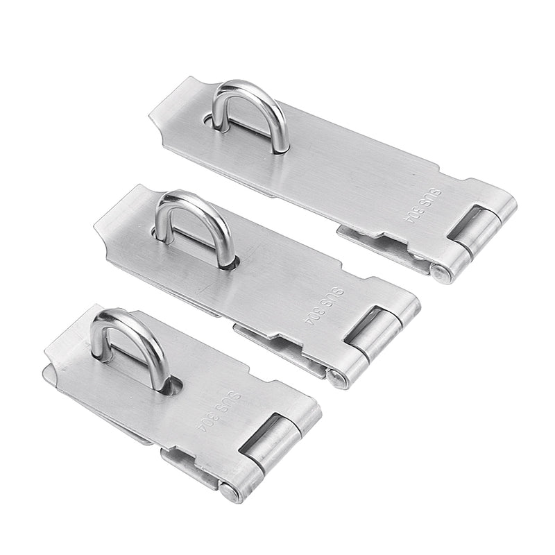 304 Stainless Steel Hasp Staple Safety Door Bolt Gate Lock Padlock Latch Waterproof With Screws