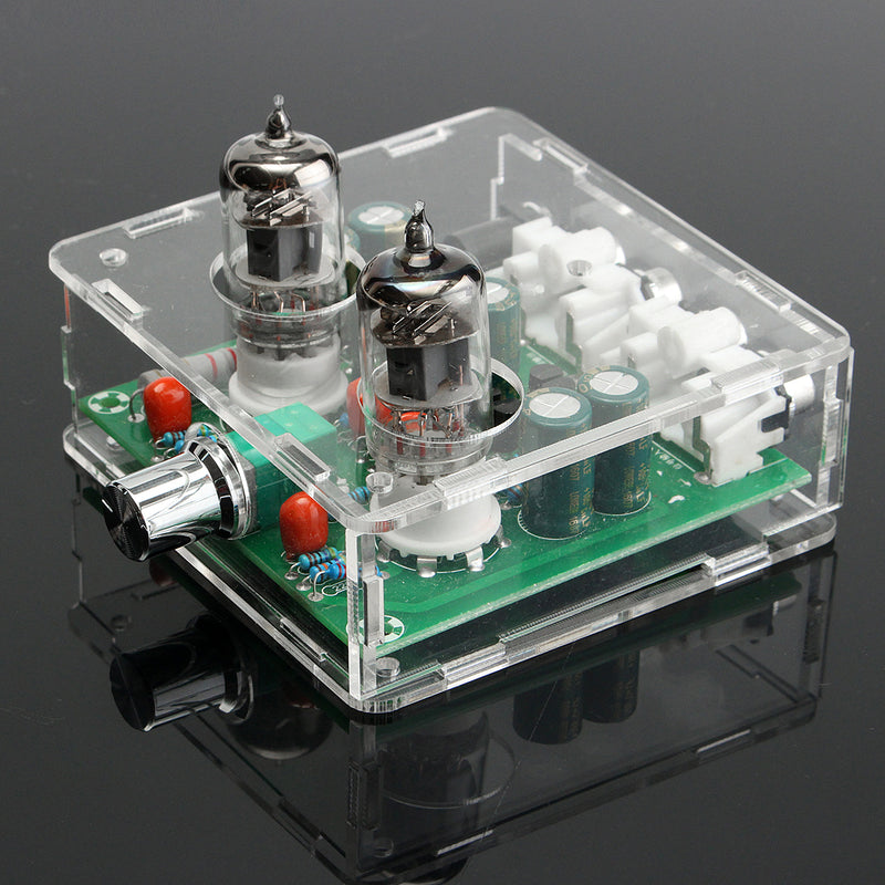AC 12V 6J1 Valve Pre-amp Tube PreAmplifier Board Headphone Amplifier Buffer With Acrylic Case