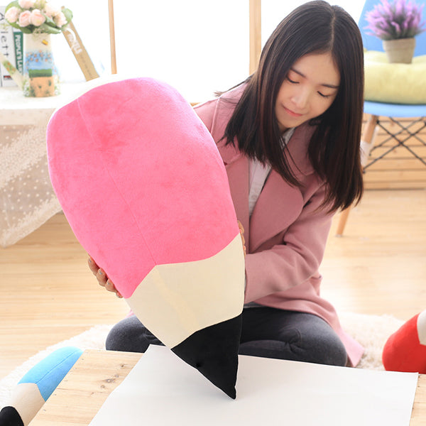 Creative Pencil Shape Pillow Seat Cushion Colorful Kawaii Cartoon Stuffed Plush Toy Novel Festival Gift