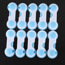10pcs Set Door Drawers Wardrobe Todder Baby Safety Plastic Lock Blue R6C6