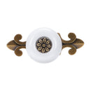 8ST Retro Style Kitchen Knobs Metal Pull Door Handles White B4J3