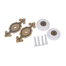 8ST Retro Style Kitchen Knobs Metal Pull Door Handles White B4J3