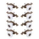 8ST Retro Style Kitchen Knobs Metal Pull Door Handles White B4J3