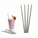 4Pcs Metal Drinking 304 Stainless Steel Straw Straight Straws for Juice Cof