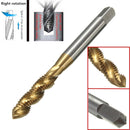 5Pcs M3 M4 M5 M6 M8 Titanium Coated HSS Screw Tap Metric Spiral Tap Drill
