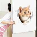 Miico Creative 3D Cute Cat Broken Wall PVC Removable Home Room Decorative Car Mirror Decor Sticker