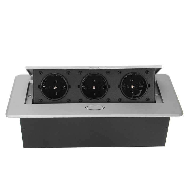 3 EU Plug Mount Popup Charging Socket 10A 10V 2500W Floor Table Socket Power Strip