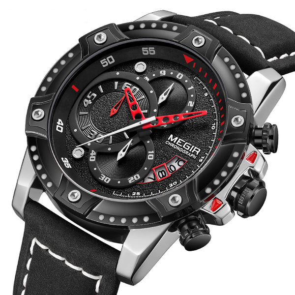 MEGIR 2130 Fashion Sport Men Watch Waterproof Chronograph Quartz Watch