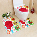 3Pcs Bathroom Cartoon Flannel Toilet Pad Digital Printed PVC Latex Bottom Anti-slip Floor Mat Set