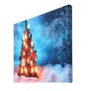 40 x 30cm Operated LED Christmas Snowy Tree Xmas Canvas Print Wall Art