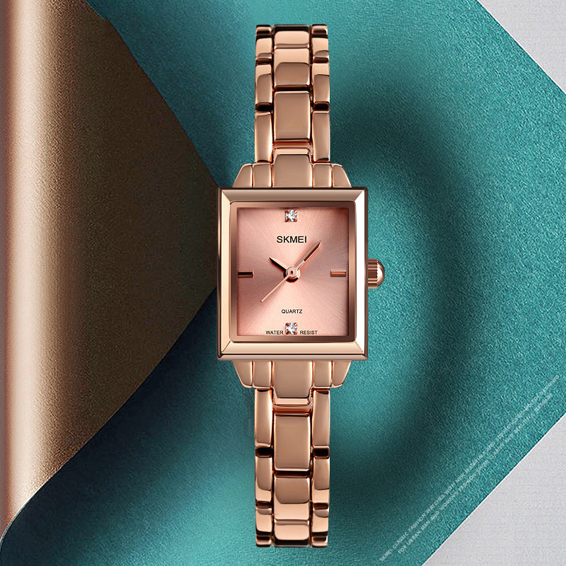 SKMEI 1407 Fashion Women Watch Light Luxury 3ATM Waterproof Stainless Strap Quartz Watch