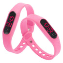 Fashion child movement Silica gel LED Watch Pink N8P1