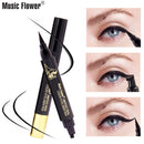 2in1 Music Flower Liquid Eyeliner Stamp Eye Liner Pencil Long Lasting Makeup