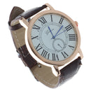 Men's Round Dial Roman Numerals Quartz Wrist Watch Brown