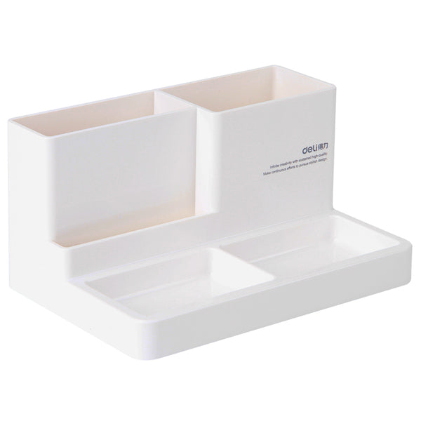 Deli 9115 Pen Pencil Holder Home Office Multifunctional Stationery Cosmetic Makeup Brushes Storage Box