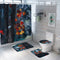 1.8M Maple Prints Bath Shower Curtain Fabric Bathroom Decor Set with 12 Hooks