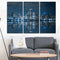 Miico Hand Painted Three Combination Decorative Paintings Harbor Night Wall Art For Home Decoration