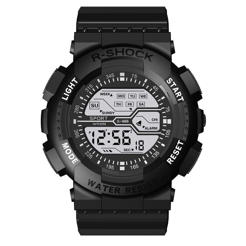 HONHX 82-666 Men Fashion Luminous Dsiplay Stopwatch Sport Style Digital Watch