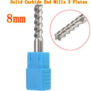 8mm Diameter 3 Flute End Mill Solid Carbide Aluminum End Mill Length 75mm