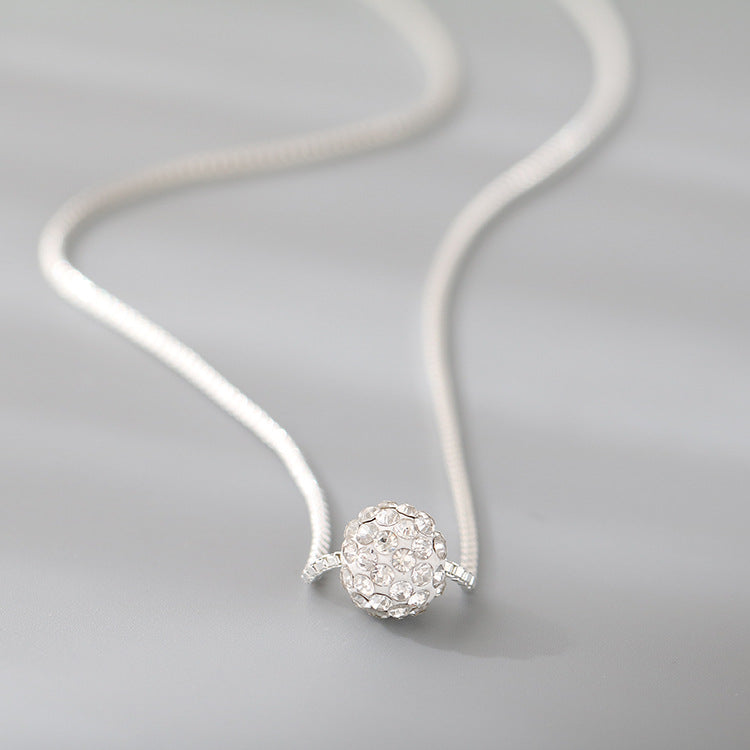 Atmospheric Simple 8mm Diamond Ball Venetian Chain Necklace