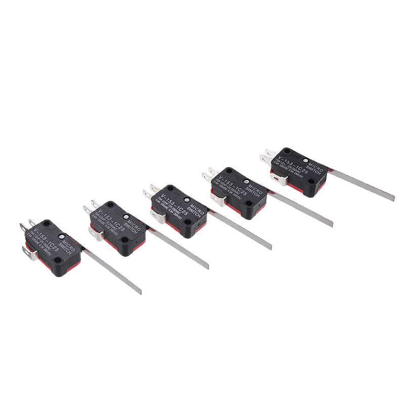 5PCS  V-153-1C25 Long Hinge Lever Miniature Basic Micro Switch SPDT 15A