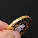 Metal Poker Guard Card Protector Coin Chip Gold Plated With Round Plastic Case