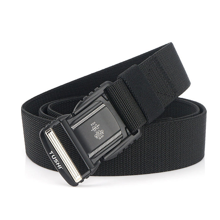 TUSHI 125cmx3.8cm Men Tactical Belt Outdoor Zinc Alloy Quick Release Buckle Casual Belts Waist Belts