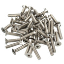 Suleve M4SH2 50pcs Metric M4 Stainless Steel Countersunk Flat Head Hex Socket Cap Screw Bolts