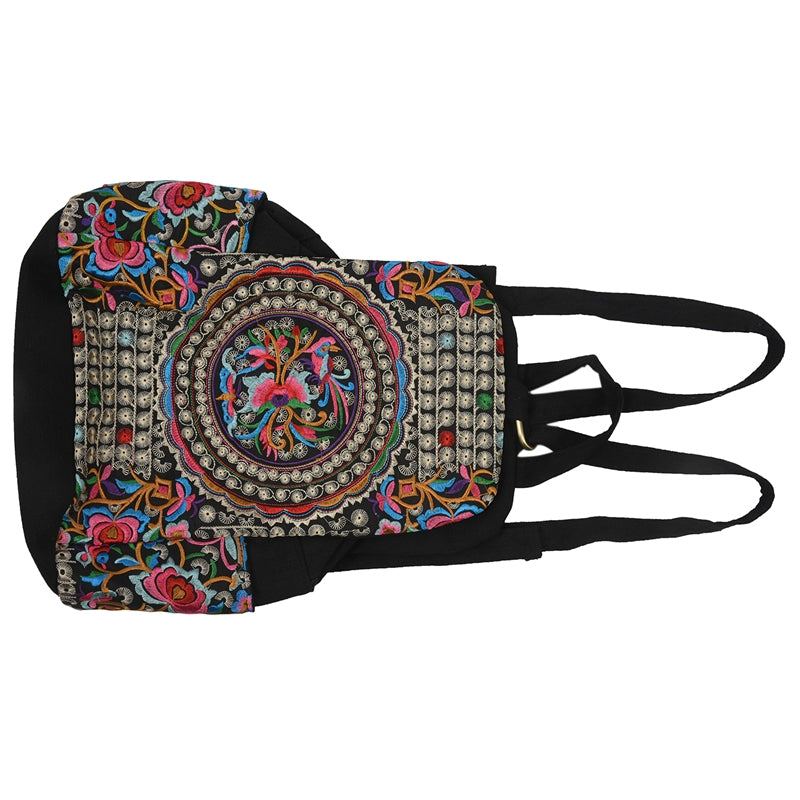 canvas embroidery Ethnic backpack women handmade flower Embroidered Bag Tra Q5U7