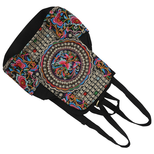 canvas embroidery Ethnic backpack women handmade flower Embroidered Bag Tra Q5U7