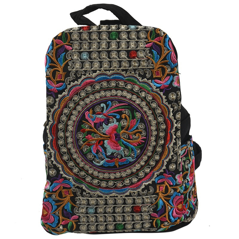 canvas embroidery Ethnic backpack women handmade flower Embroidered Bag Tra Q5U7