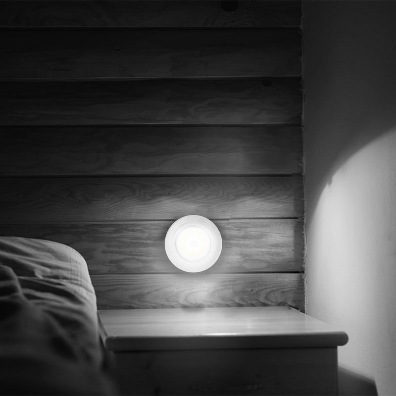 Battery Powered PIR Motion Sensor LED Night Light Stick-on Cabinet Bedside Hallway Kitchen Lamp