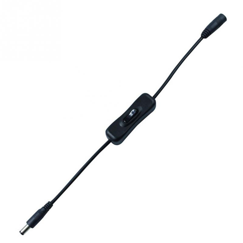 30cm Light Switch On Off with Female Male Power Cable 5.5x2.1mm DC Connector Jack Wire Switch for CCTV LED Strip Light