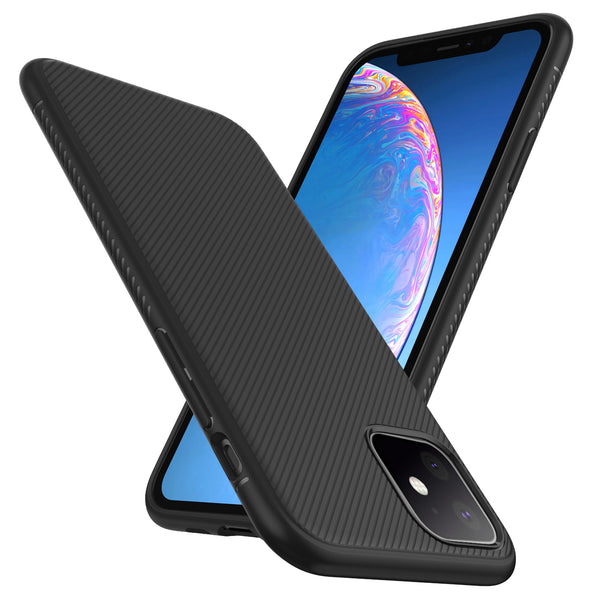 For iPhone 11 Bakeey Carbon Fiber Texture Slim Soft TPU Anti-fall Anti-fingerprint Protective Case