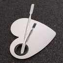 Heart-shaped Nail Art Dish Mixing Color Palette Spatula Makeup Cosmetic Blending Tools Manicure