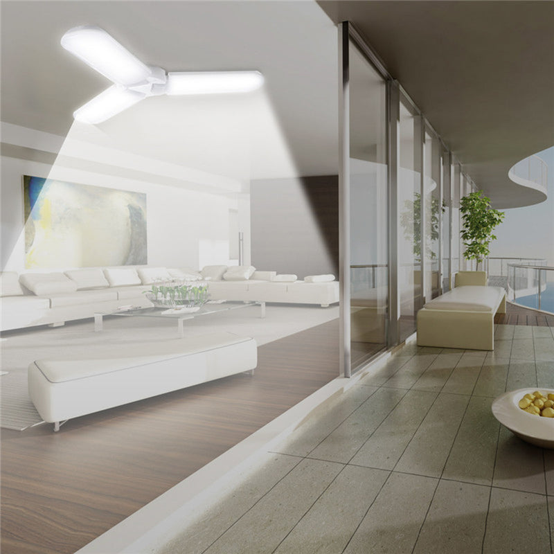 E27 36W Foldable LED Ceiling Fan Light Bulb Night Lamp Chandelier for Hallway Indoor Home Use