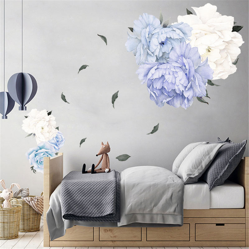 Peony Flower Blossom Wall Sticker Art Nursery Living Bedroom Home Decor Decal Wall Decorations