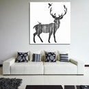 Miico Hand Painted Oil PaintingsSimple Style-CSide Face DeerWall Art For Home Decoration Paintings