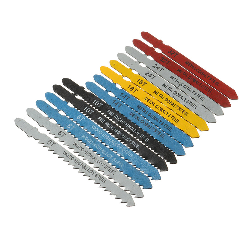T Shank Assorted Jigsaw Blade 14 Pieces Set 6/8/10/14/18/24/32 Teeth for BOSCH