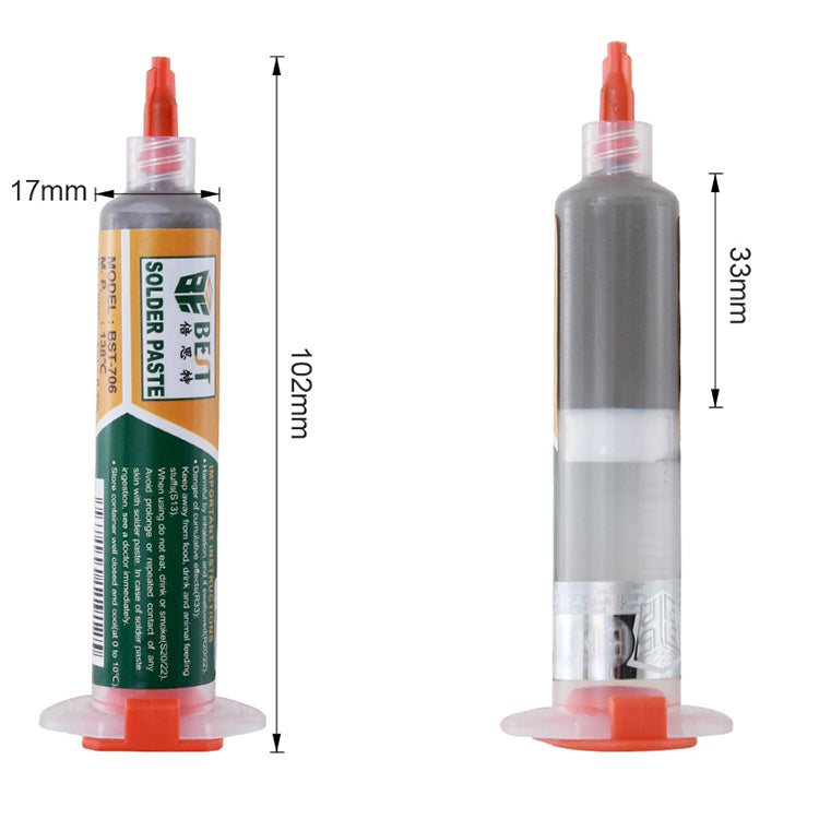 BEST BST-706 10cc 138 Syringe DIY Solder Soldering Paste Flux Chips Computer Phone Repair Tool