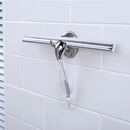 Clear Suction Attach Bathroom Shower Window Squeegee 12'' Blade Stainless Steel Plastic Cleaning Brush